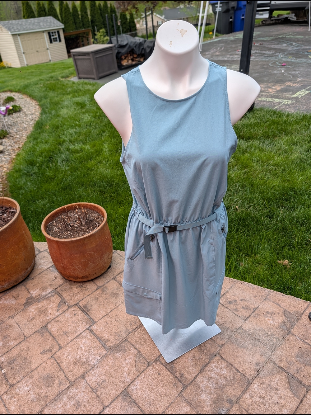 Patagonia Dress Medium Blue Belted Utility NWT